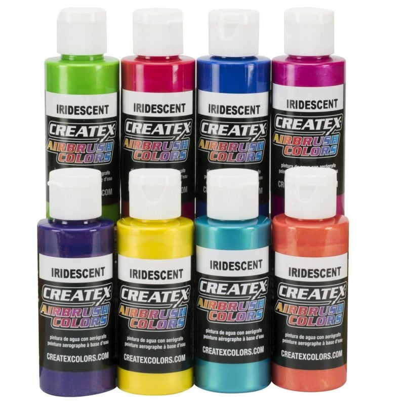 CREATE X Createx Iridescent 8 Airbrush Paint Colors Set 2 Oz Bottles - Image 1